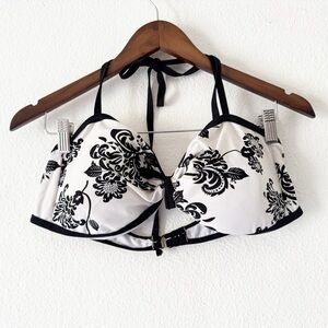 Marilyn Monroe Bikini Top White Black XL (16) Retro Hollywood Glam Pin Up Style